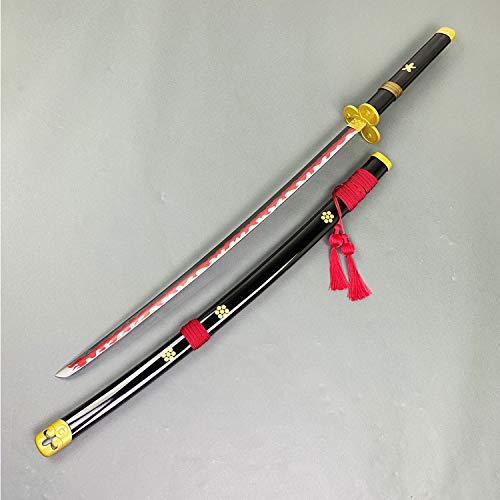 Otakumod Fantasy Roronoa Zoro Samura Metal Swords Katanas Props Replica. Zoro Sword-Carbon Steel Blade. for Fans' Collection, Gift, Outdoor Sport Use, Cosplay for Show and Fair (Enma)