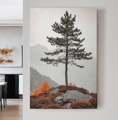 Art mural vertical pin solitaire pour grand salon style chalet moderne