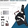 OSOCE Sacoche Homme Bandouliere RFID Sac Poitrine Homme Portefeuille en Bandoulière Sacoche Antivol Léger Multi-Fonctionnel Sling Bag Imperméable Crossbody Sac Noir #4