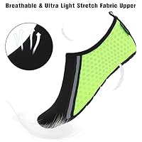 SAGUARO Hausschuhe Damen Herren Pantoffeln Leicht Atmungsaktiv Hüttenschuhe Rutschfest Geschlossene Sockenschuhe Home Flache Slippers, Limettengrün 42/43EU – Ansicht 2