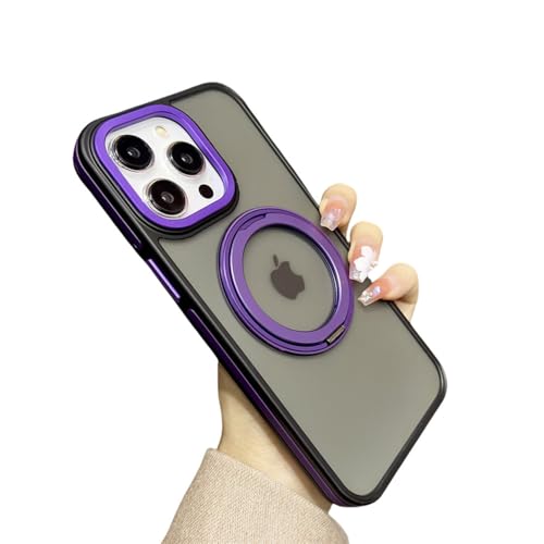 Coque iPhone 14 Pro violette avec support invisible magnétique et protection armure antichoc