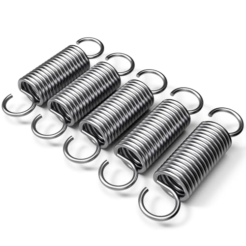 Sturiz 5 Stück Zugfedern mit Haken Spannfeder Feder Edelstahl Rückholfeder Stahlfeder Spannfedern mit Haken 2.2 x 15 x 50mm Zugfedern ösen Spiralfeder Metallfeder Spannfeder für Sonnensegel Garagentor