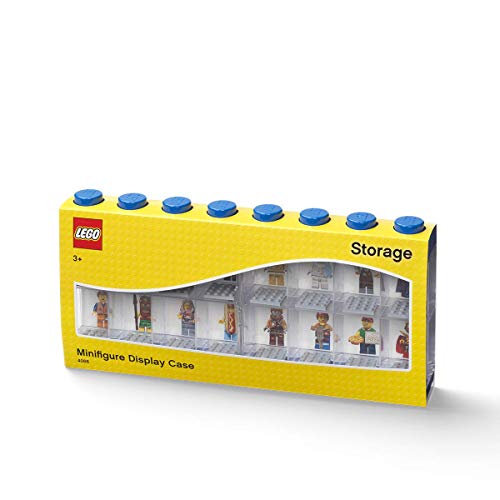 Room Copenhagen, Lego Minifigure Display Case - Stackable Storage Container For Desktop Or Wall Mounting Collectible Figurines - 15.04 X 7.24In - 8 Stud, Bright Blue - Holds 16 Standard Brick People #TOP2