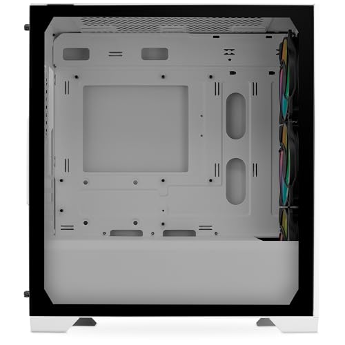 Cooler Master Elite 301 White - Mini-Tour (Micro-ATX, ITX), 3 Ventilateurs Avant ARGB 120mm (1200tr/min), pour Radiateur 280mm Max. ou GPU 365mm Max., Emplacement PSU Ajouré, USB 3.2 Gen1 Type-C