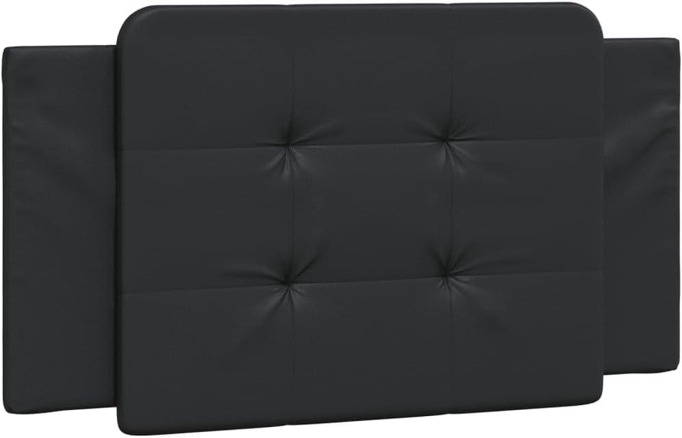 vidaXL Headboard Cushion Zadar, Upholstered Pillow Back Headboard, Hanging Headboard Pillow for Bedroom, Cushion Headboard, Black Faux Leather
