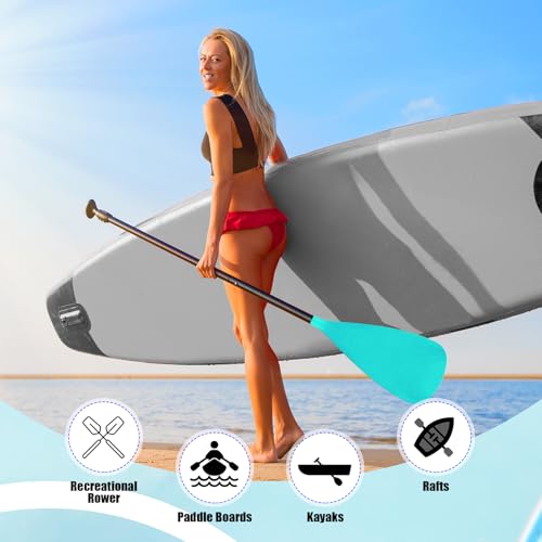 Image of Hollowfly 4 Set of 3 Pieces SUP Paddle Board Paddle Adjustable Paddleboard Lightweight Stand up Oar Aluminum Alloy Floating Replacement Oar Adjustable Aluminum Alloy Shaft for Surfing