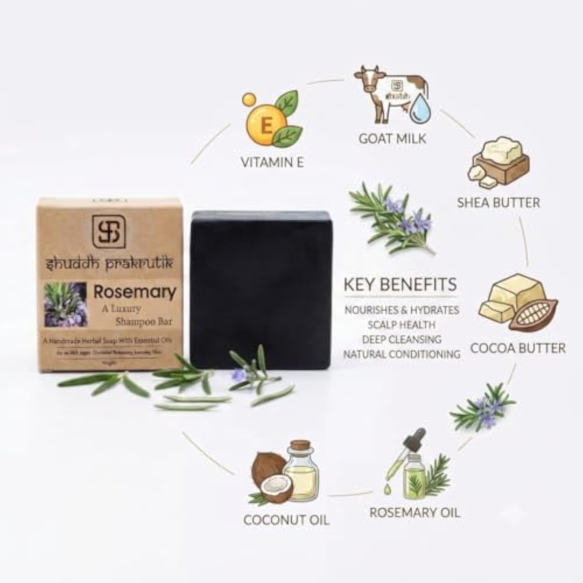 Rosemary Luxury Shampoo Bar for Hair Growth & Dandruff Control