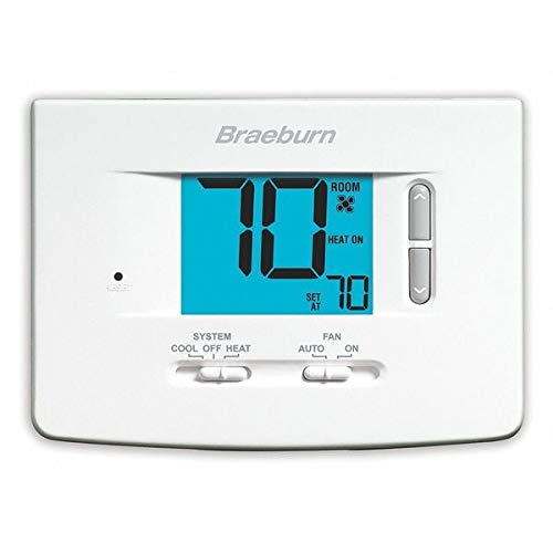 Non-Programmable Thermostat, 1 H 1 C, Wall Mount, Hardwired/Battery, #TOP16