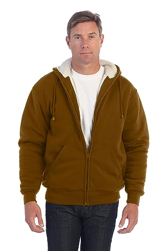 Image of Gioberti Men's Soft Heavyweight Sherpa Lined Fleece Hoodie Jacket