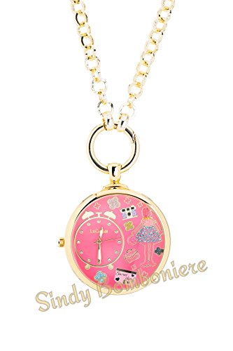 Sindy Bomboniere Orologio Collana Cipolla CUCU' Le CAROSE + Confezione + Garanzia Idea Regalo (Corallo)