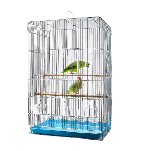 Parakeet Bird Cage, 23.6-inch Wire Birdcage Hanging Bird House with Bird Feeder Waterer and Stand, Bird House Accessories for Budgie Parakeets Finches Canaries Lovebirds Small Parrots Cockatiels by LANYOTA - Used condition - US$23.35