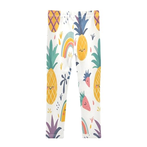 Toddler Girls Leggings Printed Yoga Pants Leggings Pineapple Rainbow Hand Drawn for Kids2