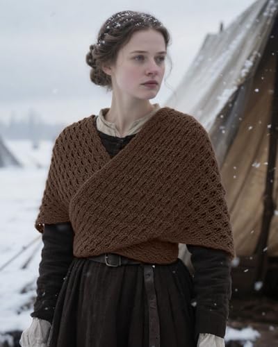 Joukavor Sontag Shawl Renaissance Triangle Sweater Wrap for Women3