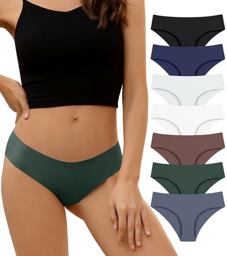 Image of DEANGELMON Seamless Underwear for Women No Show Bikini Panties Comfortable Stretch Invisible Ladies Hipster Briefs