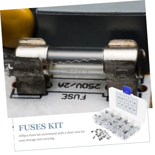 Kit de fusibles tubulares para automóvil, 100 piezas, 0,5 A a 15 A, repuestos para automóvil, RV, camiones y motocicletas miniatura 4