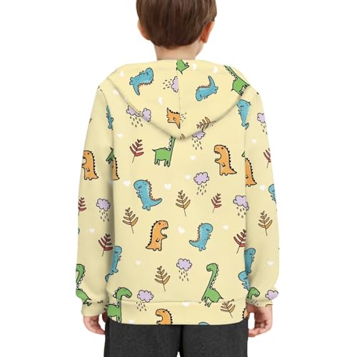 Dinosaur Sweatshirts Boys Hoodie Tops with Pocket Kids Hooded Casual Hoodies Long Sleeve Sport Outfit 6-163