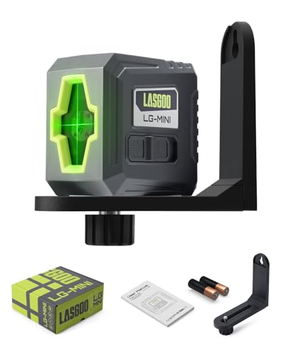 LASGOO Mini-Selbstnivellierlaser, Kreuzlinienlaser ideal zum Aufhängen von Bildern und für den Bau, inkl. magnetischem Drehständer und Batterien, kompakt und tragbar