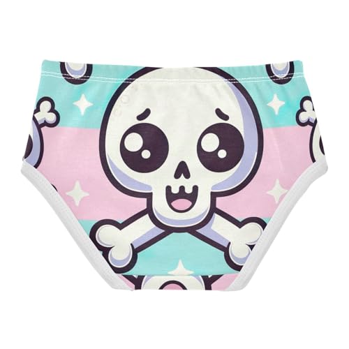 Toddler Girl Briefs, Cute Cartoon Jolly Roger Girls Underwear Cotton, 2T–8 Years2