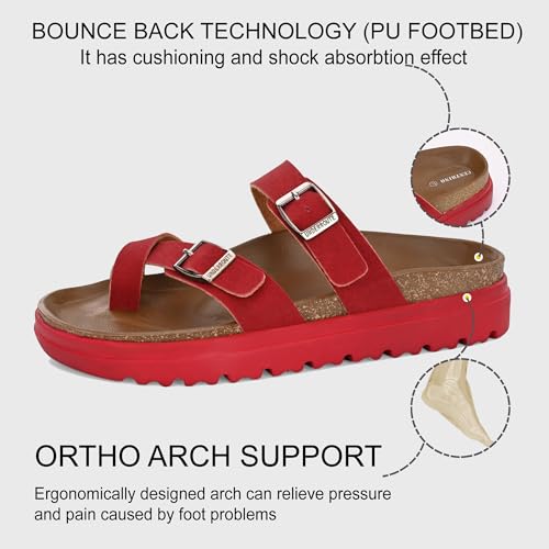 Image of Centrino Women's Berkin-Style Slip-On Sandals | Open Toe Design | Soft PU Footbed | Lightweight & Comfortable | Arch Support | On-Grip Sole | Casual Outdoor Wear (9228)