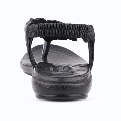 Image of Medifeet Women's Sparkling Stone-Studded Comfort Sandals | Soft Cushioned Midsole & Elastic Back Strap Fit