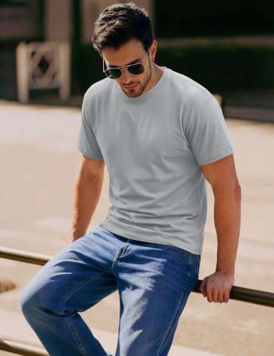 Image of MAGCOMSEN Mens T-Shirts Short Sleeve UPF 50+ Lightweight Moisture Wicking Basic Crewneck Casual Summer Cooling T Shirt