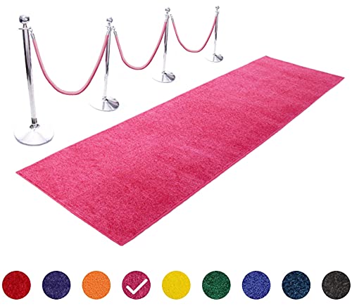 Pink Event Carpet Aisle Runner - Quality Plush Pile Rug With Backing, Binding In Various Sizes (3 X 10 Ft, Pink) #TOP2