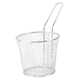 GLEAVI Cesta para Freír de Malla Metálica Cesta para Freír Profunda con Asa para Preparar Patatas Fritas y Aperitivos para Cocina y Parrillas