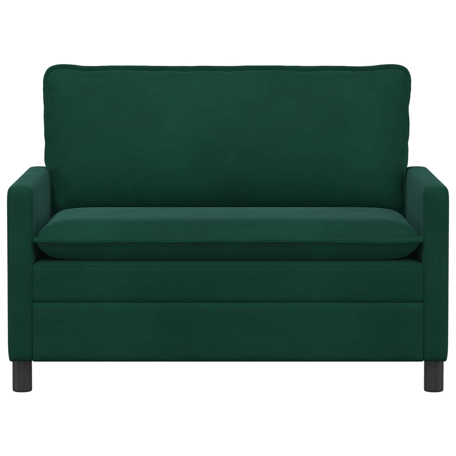 Sofá de 2 plazas terciopelo verde oscuro 126 x 81 x 87,5 cm sofá