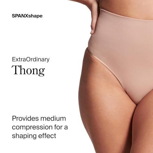 Image of SPANX SPANXshape ExtraOrdinary Thong - Sculpting with Compression - Women's Shapewear Underwear - Recycled Nylon Fabric Blend