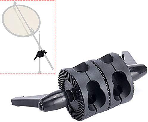YUOCU Multi Functional Dual Head Grip Swivel Clamp Head Holder Bracket Mounting Adapter Compatible for Light Stand,Extension Boom Arm and Photography Studio Flash Reflector