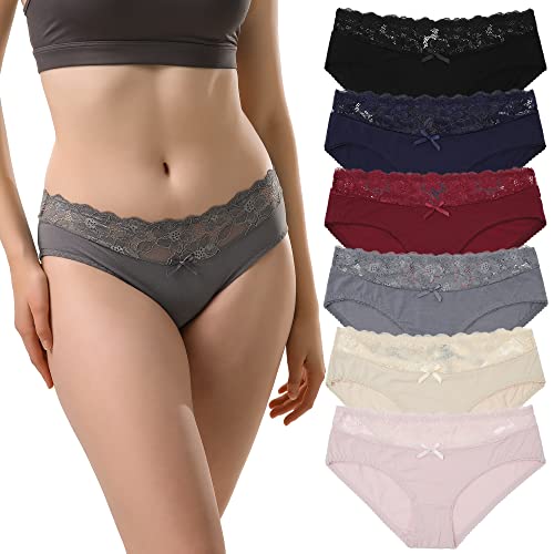 Culotte Femme Coton Taille Haute Slips Elasticité sous-Vêtements (M, Multicolore-A) Cover