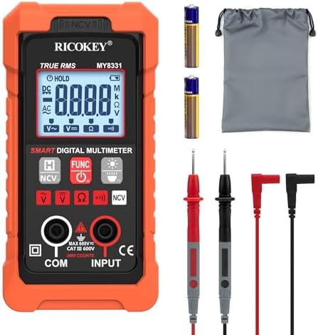 Digital Multimeter Voltmeter 4000 Zähler Stromprüfer Hintergrundlicht | Smart Auto‑Range NCV Durchgangsprüfung Messgerät AC/DC‑Spannung Widerstands Durchgangs & Dioden‑Tester mit M