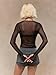 Sheer Mesh Top for Women Sexy See Through Shirts Crew Neck Long Sleeve Tee with Thumb Hole Transparent Undershirt (Clear, S)