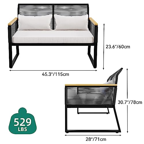 Yitahome MAYIHBW38W Patio Loveseat Wicker Outdoor Furniture thumb #5