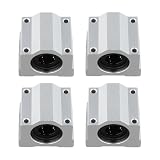EasyByMall SCS16UU Gleitblöcke mit linearer Bewegung, Kugellager, 16 mm Schaftdurchmesser, Aluminiumlegierung, Gleitblock für CNC-3D-Drucker, DIY-Projekte, 4 Stück