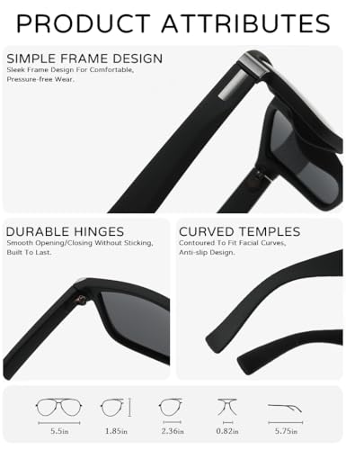 Classic Square Polarized Sunglasses UV400 Protection - Premium Lightweight Fashion Sun Glasses for Men and Women3