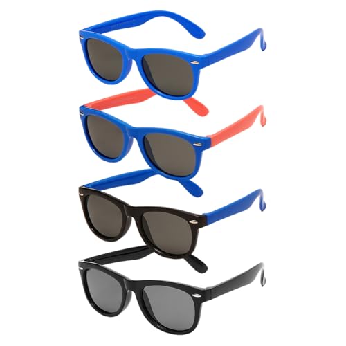 EHDWXVZM 4 Piezas Gafas Sol Azules Childrens Sunglasses con Lentes Polarizados para Niños de 6 años