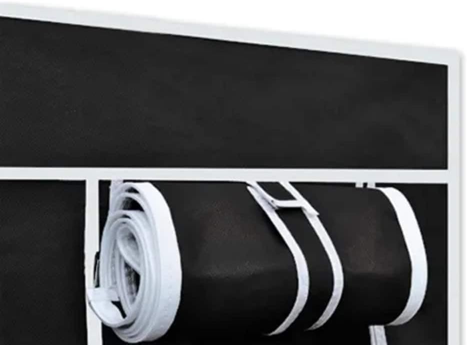 vidaXL 2 pcs 43" Portable Closet Wardrobe Clothes Rack Storage Organizer W/Shelf Black