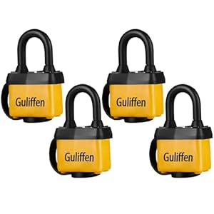 Guliffen NWP1256 Weatherproof Padlock 4-Pack