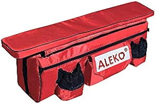 ALEKO BSB320RV1 Waterproof Inflatable Boat Seat Cushion with Under Seat Bag and Pockets 34 x 9 Inches Red