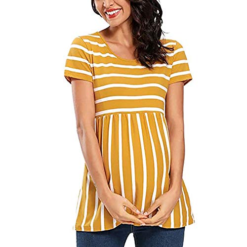 Vestido de maternidad festivo maxi estampado tops ropa embarazo camiseta mujeres maternidad moda vestido corto de maternidad vestido de maternidad vestido de boda, amarillo, M