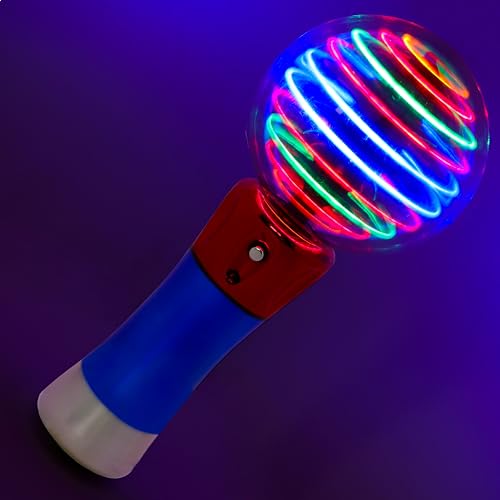 Toyland 20cm (8) 3D Light Up Multi Coloured Spinning Ball LED Wand