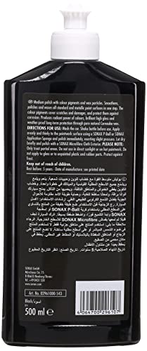 SONAX POLISH+WAX COLOR BLACK (500 ml) - Smoothens out fine unevennesses, polishes and freshens up the paintwork's colours. | Item-No. 0296100-544