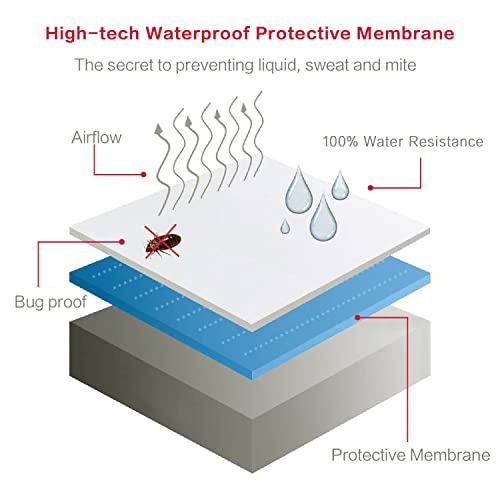 Antranfour Bedding Zippered Waterproof Mattress Encasement Bed Base Cover,Six-Sided Protection,Suitable For Incontinence,Children And The Elderly,Deep Up To 9"-Twin Xl #TOP1