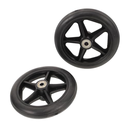 BUTIFULSIC 2pcs Wheelchair Replacement Front Wheel Walker Casters Wheels Rollators Wheels Wheelchair Wheel Replacement Stroller Casters Caster Wheels Multipurpose Wheel Replacement Black PVC