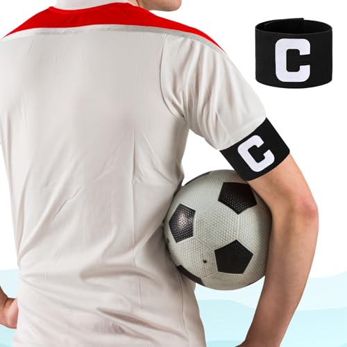 image for Styquenzer 3PCS Captain Armbands, 7x33 Cm/2.75x13 Inch Black Soccer Ca