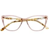 DOOViC Computer Reading Glasses Blue Light Blocking Anti Eyestrain Fashion Cat Eye Spring Hinge Read
