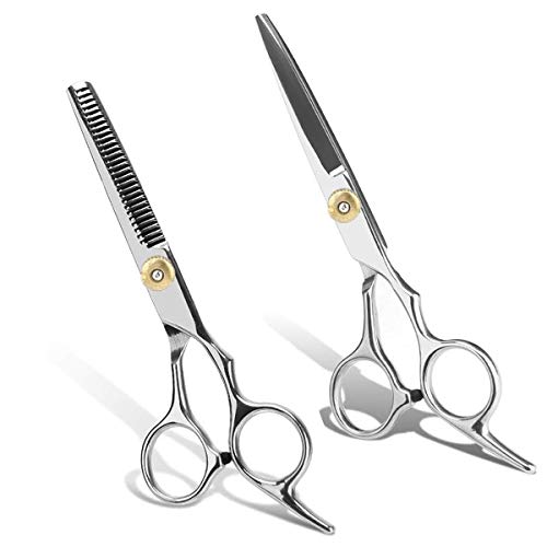 2 Pcs Hair Cutting Scissors Thinning Shears, Home Barber Salon Shears Hair Scissors