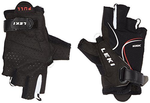 LEKI Walking Handschuhe Nordic Lite Shark Short, black-white-red, 90 cm, 63690103