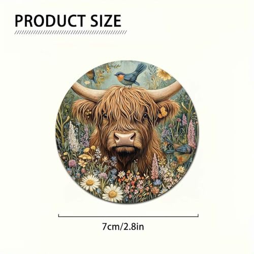 Portavasos de coche Highland Cow 2 piezas miniatura 2